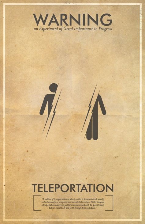 Teleportation Warning Warning Poster, Nerd Party, Tv Posters, Science Illustration, Vintage Fringe, Mad Science, Avatar The Last Airbender Art, E Mc2, Geek Art