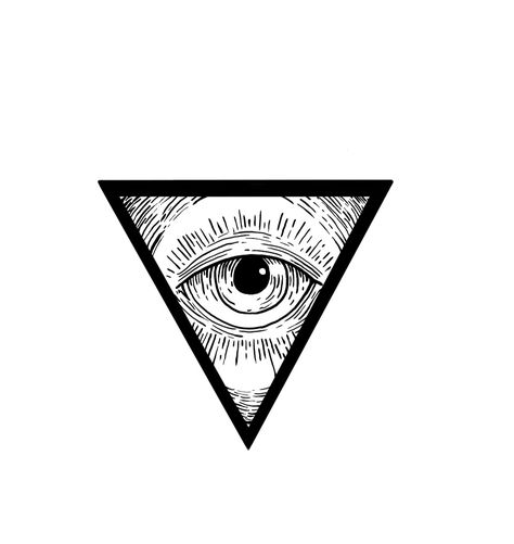 Tattoo, stencil, idea, fineline Eye In Triangle, Tattoo Idea, Triangle Tattoo, Tattoos