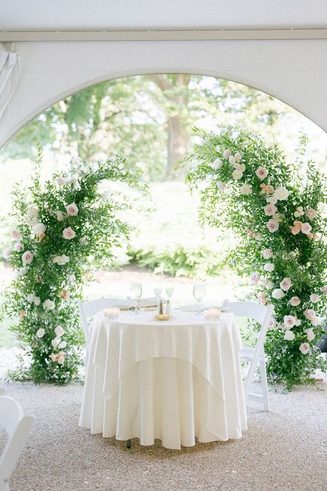 Champagne And Terracotta Wedding, Deconstructed Arch, Wedding Arch Greenery, Alter Flowers, Wedding Alter, Rustic Glam Wedding, White Wedding Decorations, Wedding Archway, Floral Arch Wedding