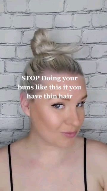 Jillian Spiers on Instagram: "Learn to work your hair! #thinhairstyle #finehairstyles #thinhairtutorial #haireducation #diyhairschool #hairtutorial #finehair #thinhair #messybun #bunhack #bunstyle #fasthairstyle #easyupdo #easyhairstyle #messybunhacks" Easy Updo For Fine Hair Diy, Fine Hair Updo Easy, Easy Updos For Fine Hair, Middle Part Updo, Fine Hair Updo, Sleek Updo, Bun Updo, Bun Styles, Easy Hair Updos