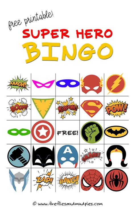 Superhero Bingo, Superhero Week, Superhero Camp, Superhero Vbs, Superhero Day, Super Hero Day, Girl Superhero Party, Superhero Classroom Theme, Bingo Party