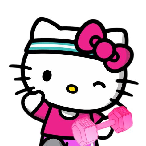 Icons Hello Kitty, Gym Icon, Kitty Icon, Cat Gym, Pink Wallpaper Hello Kitty, Pink Gym, Mini Printer, Album Art Design, Kitty Drawing