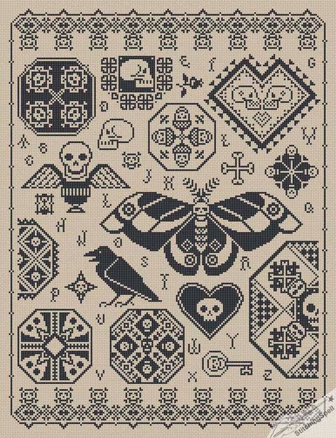 Halloween Cross Stitch Patterns, Halloween Cross Stitches, Tapestry Crochet Patterns, Crochet Tapestry, Cross Stitch Samplers, Cross Stitch Patterns Free, Tapestry Crochet, Knitting Charts, Stitching Art