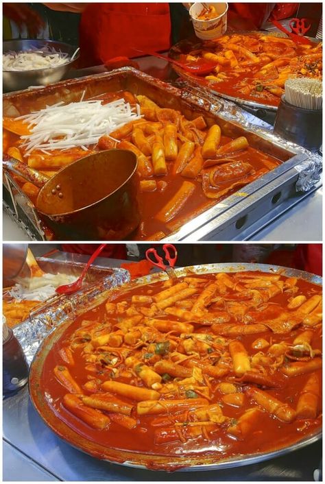 tteokbokki (Korean spicy rice cakes) Tteokbokki Recipe Easy, Korean Food Side Dishes, Tteokbokki Recipe, Low Heeled Sandals, Best Korean Food, Rice Cake Recipes, Spicy Rice, Korean Cooking, Korean Street Food