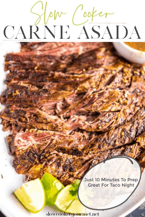 Carne Asada Crockpot, Carne Asada Slow Cooker, Crockpot Carne Asada, Slow Cooker Carne Asada, Homemade Steak Marinade, Stew Crockpot, Stew Beef, Delicious Tacos, Recipe Crockpot