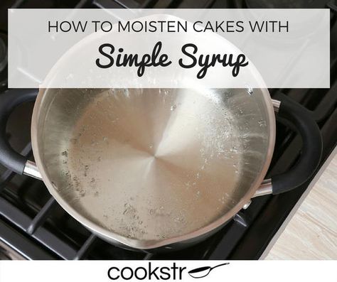 We've all had cakes come out dry and flat. It's disappointing, sure, but there's a way to fix it if you know how to moisten cakes with simple syrup! This quick fix is one of baking's best kept secrets, and it's a really handy trick to have up your sleeve when things go arwy in the oven. The next time you're baking a cake for a birthday party, potluck, or just because, simple syrup is really a life saver. And it's not just useful in cakes that come out too dry either! You can drizzle simple syrup Simple Syrup For Cakes, Dry Cake, Syrup Cake, Baking A Cake, Everyday Food Recipes, Simple Baking, Simple Syrup Recipes, Make Simple Syrup, Syrup Recipe