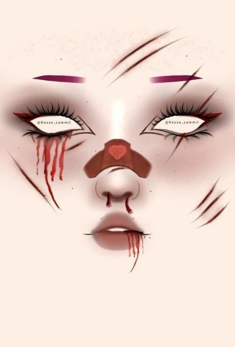 Draculaura Makeup, Maquillage Halloween Simple, Bunny Makeup, Makeup Zombie, Holloween Makeup, Makeup Charts, Creepy Makeup, Anime Eye Makeup, Makeup Drawing