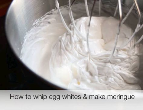 How To Whip Egg Whites & Make Meringue: The Video | Kitchn Making Meringue, How To Make Meringue, Mini Hamburgers, Meringue Recipe, Baking Tutorial, Perfect Pies, Egg White, Banana Recipes, Mini Muffins