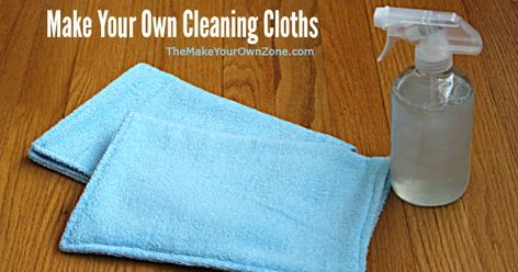 Make your own cleaning cloths Diy Cleaning Cloths, Hot Pads Tutorial, Simple Sewing Tutorial, Cleaning Fun, Clothes Dividers, Quick Sew, Beginners Sewing, Organizational Skills, Homemade Cleaners