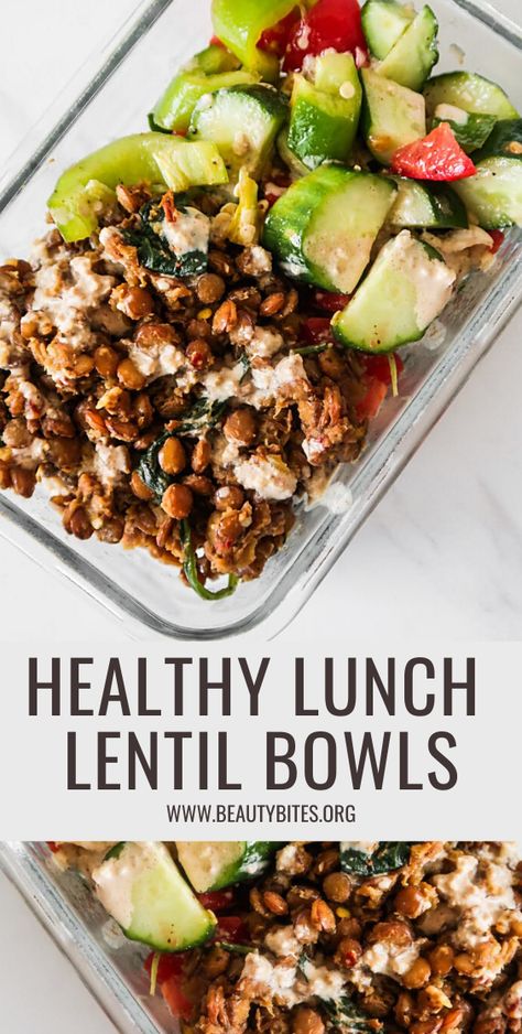 Satisfying Vegan Meals, Healthy Lunch Bowls, Lentil Bowls, Lentil Dinner, Lentil Recipes Easy, Lentil Recipes Healthy, Lentil Recipe, Lunch Bowls, Man Recipes