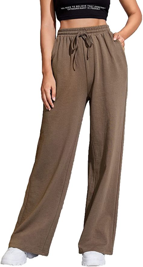 Ladies Joggers, Drawstring Sweatpants, Joggers Pants, Types Of Sweatpants, Straight Joggers, Bottom Wear For Women, Sweat Pants Women, Joggers For Women, Open Leg Sweatpants