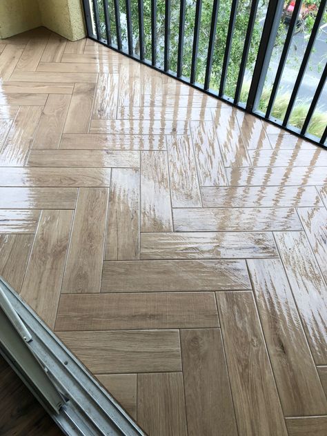 Styles and Tiles tile installation. Naples, FL. Condominium lanai - herringbon design tile flo #tile #floor #remodel #home #bathroom #design #install #tiles oring Home Bathroom Design, Flor Tiles, Florida Lanai, Lanai Patio, Floor Remodel, Tile Floors, Home Bathroom, Naples Fl, Tile Installation