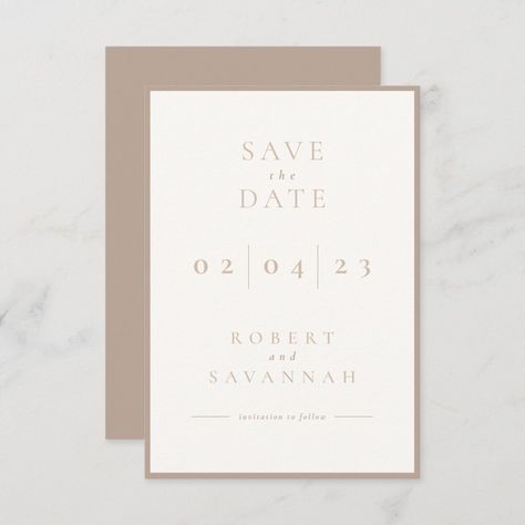 Art Jobs, Minimalist Save The Date, Gold Save The Dates, Beige Minimalist, Inspo Art, Jobs In Art, Cards Invitation, Save The Date Card, Date Cards