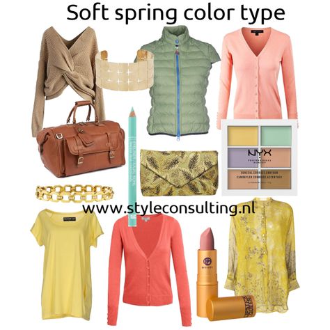 Fashion set Soft spring color type. created via Dusty Soft Spring Color Palette, Light Spring Style, Soft Spring Color Palette Outfits, Soft Spring Color Palette, Soft Spring Palette, Warm Spring Palette, Becki Newton, Light Spring Palette, Toned Spring