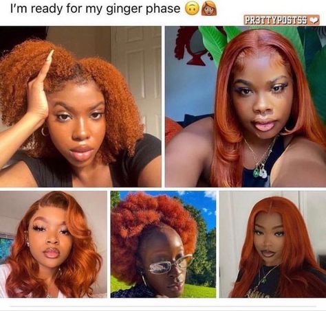 Black Gingers, Orange Wigs, Loose Wave Wig, Best Haircuts For Women, Best Haircuts, Ginger Hair Color, Dyed Hair Inspiration, Dyed Natural Hair, Hair Twist Styles