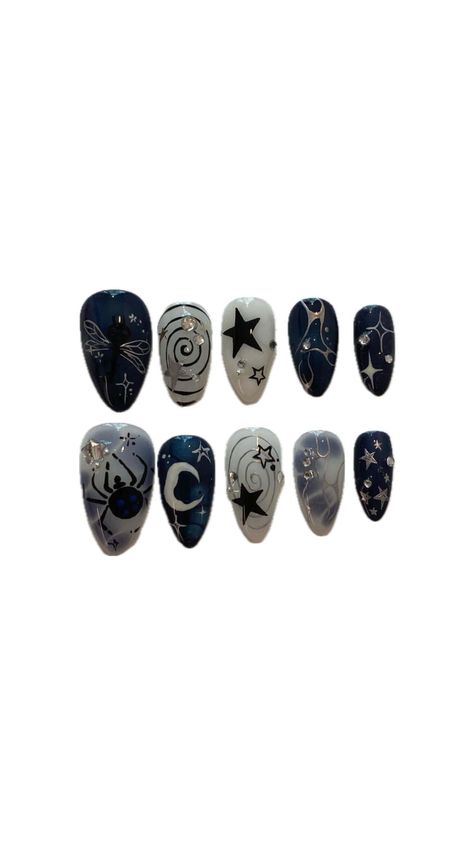 Halloween Dark Nails, Donnie Darko Nails, Vampire Nails, Horror Nails, Witchy Nails, Queen Nails, Fake Nails Designs, Hippie Nails, Punk Nails