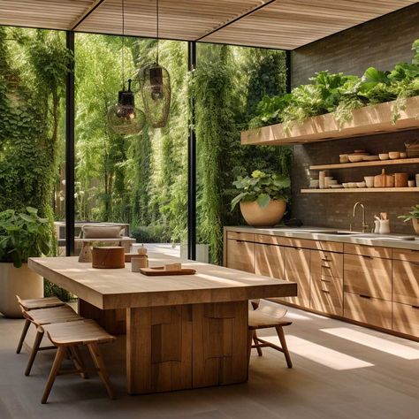 How Modern Australian Kitchen Designs are Changing the Game • 333+ Images • [ArtFacade] Eco Friendly House Interiors, Jungle Kitchen Ideas, Minimalist Kitchen Design Inspiration, Inside Outside Living, Bali Kitchen, Australian Kitchen, Hastings House, Faroe Island, Tropical Kitchen