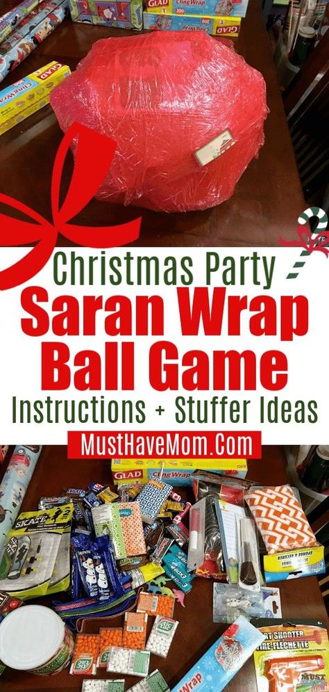 Wrap Ball Game, Saran Wrap Ball, Xmas Party Games, Saran Wrap Ball Game, Christmas Party Games For Adults, Easy Christmas Party, Christmas Party Ideas For Teens, Easy Party Games, Christmas Gift Games