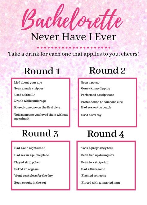 Never Have I Ever Game, Slumber Games, Dirty Bachelorette Party, Game Bachelorette Party, Bridal Shower Bachelorette Party Ideas, Party Games Printable, Bachelorette Game, Bridal Party Games, Funny Bachelorette