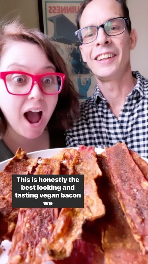 theplantpowercouple on Instagram: 🥓Rice Paper Bacon [RECIPE⬇️] is a game-changing plant-based cooking hack! [#sponsored by @sunfood ] This Rice Paper Bacon (made even more… Rice Paper Bacon, Raw Food Romance Wrap, Tofu Bacon Recipe, Vegan Bacon Rice Paper, Vegan Tofu Bacon, Plant Based Hot Dogs, Vegan Bacon, Plant Powered, Bacon Recipes