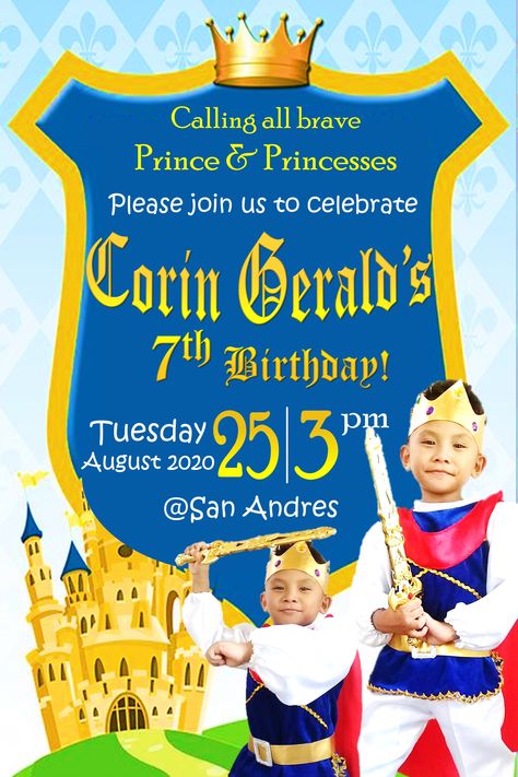 Invitation Scroll, Prince Birthday Invitations, 7th Birthday Invitation, Royal Castle, Prince Birthday, Royal Castles, Royal Prince, Prince And Princess, 7th Birthday