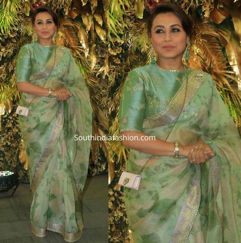 Saari Designs Latest For Wedding, Sabyasachi Blouse Designs Pattern, Organza Blouse Indian, Rani Mukerji Saree, Organza Saree Blouse Designs Latest, Organza Blouse Designs, Jain Wedding, Organza Saree Blouse Designs, Organza Saree Blouse