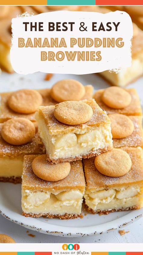 Banana Pudding Brownies Banana Pudding Mix Uses, Chocolate And Banana Desserts, Banana Pudding Brownies Recipe, Banana Peanut Butter Dessert, Easy Banana Dessert Recipes, Desserts With Bananas, Banana Pudding Bars, Banana Pudding Brownies, Pudding Brownies