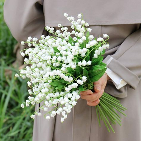 Lily Of The Valley Bouquet, Greenery Bouquet, Lily Of The Valley Flowers, Valley Flowers, Artificial Bouquet, Artificial Orchids, Garden Wedding Decorations, Engagement Decorations, Wedding Ornament