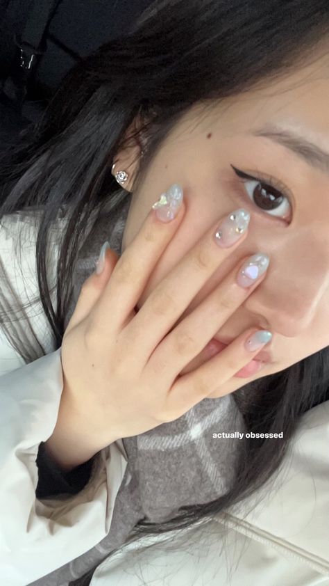 Korea Nail, Light Blue Nails, Korean Nail Art, Asian Nails, Electric Nail File, Korean Nails, Simple Gel Nails, Drill Machine, Nail Drill Machine