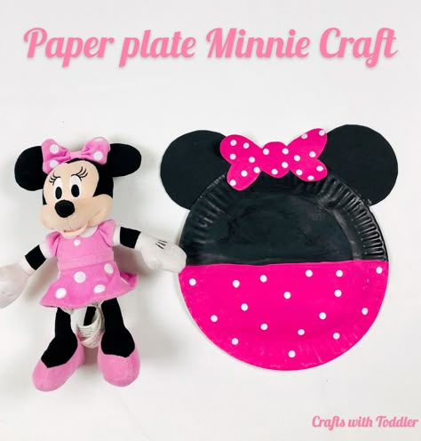 Easy paper plate Minnie Mouse Crafts for kids #mickeymouse #minniemouse #easycraftsforkids Mickey Mouse Paper Plate Craft, Mickey Mouse Toddler Crafts, Minnie Mouse Crafts For Toddlers, Mickey Mouse Crafts For Preschoolers, Disney Crafts For Kids Preschool, Mouse Paper Plate Craft, Disney Crafts For Toddlers, Mickey Mouse Crafts For Kids, Mickey Mouse Crafts For Toddlers