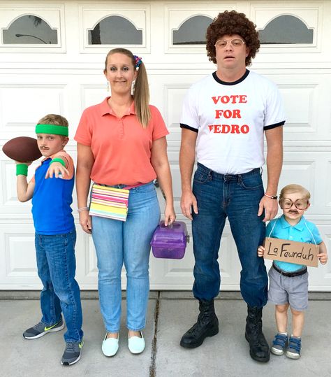 Napoleon Dynamite Family Halloween Costume! Uncle Rico, Deb, Napoleon Dynamite, Kip. Napoleon Dynamite Family Halloween Costumes, Napoleon And Deb Costume, Family Napoleon Dynamite Costumes, Napoleon Dynamite Halloween Costume, Napoleon Dynamite Family Costume, Deb Napoleon Dynamite Costume, Uncle Rico Napoleon Dynamite, Napoleon Dynamite Party Ideas, Deb Napoleon Dynamite