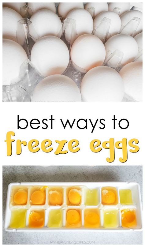 How to Freeze Eggs- yolks and egg whites! Tutorial on how to best freeze your eggs. Great for meal prep or saving time! Can You Freeze Eggs, Freezing Food Guide, Egg Breakfast Recipes, Freeze Eggs, Preserving Eggs, Freezing Vegetables, Freezing Eggs, Egg Muffins, Egg Diet