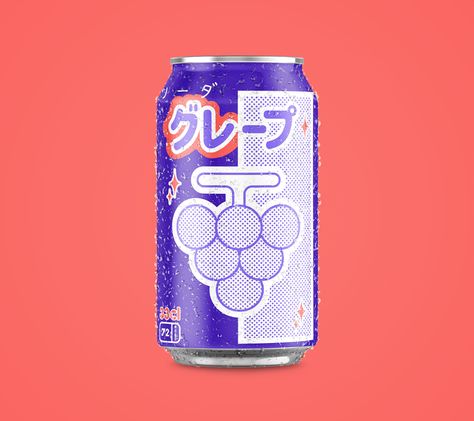 Advertising Design Layout, Soda Labels, Drinks Packaging Design, Soda Brands, Grape Soda, Drinks Brands, Illustration Product, Pop Posters, Beverage Packaging