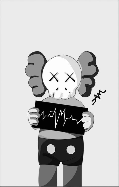 Cute Kaws Wallpaper, Black And White Kaws, Kaws Wallpapers Black, Wallpaper Kaws, Kaws Painting, Tattoo Cartoon, Dope Wallpaper, Kaws Iphone Wallpaper, 2022 Wallpaper