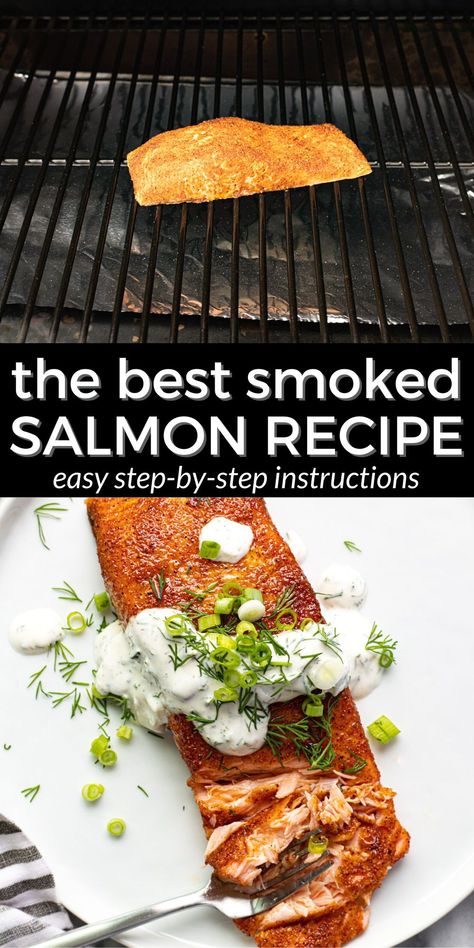 This quick and easy smoked salmon recipe takes about an hour and gives you the juiciest, flaky, most flavorful salmon you've ever had! It's smothered in Dijon mustard, generously seasoned with my easy dry rub, and then smoked to perfection for a delicious twist on your usual salmon dinner. Salmon With Dijon Mustard, Easy Smoker Recipes, Smoked Salmon Recipe, Best Smoked Salmon, Smoked Salmon Dip, Delicious Family Dinners, Smoked Salmon Recipes, Easy Fish Recipes, Easy Salmon Recipes