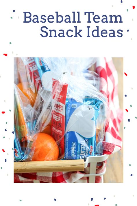 cello bag of packaged snacks Snack Bags For Football Players, Best Snacks For Baseball Games, Baseball After Game Snacks, Basketball Game Day Snacks, Snack Bags For Kids After Game, Snack Ideas For Tball Team, Snacks For T Ball Team, Cute Baseball Snacks For Team, Kids Soccer Team Snack Ideas