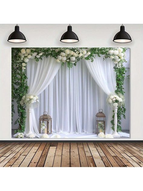 1pc,Elegant White Wedding Backdrop Cloth - Versatile Photo Drape For Parties & Home Decor, Polyester, No Power Needed Wedding Table Cloth Fabric Wedding Backdrop For Wedding Multicolor    Polyester     Event & Party Supplies, size features are:Bust: ,Length: ,Sleeve Length: Back Drop For Engagement, Photo Wedding Backdrop, Wedding Backdrops Ideas, Photo Backdrop Party, Tuscany Wedding Decor, Wedding Reception At Home, Festive Party Decorations, Party Wall Decorations, Champagne Wedding Colors