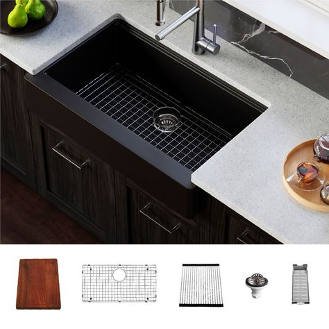 Black undermount kitchen sink