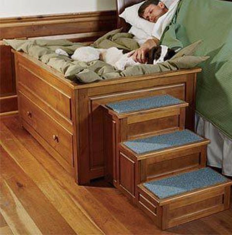 Diy Dog Beds, Bed Extension, Pet Bed Furniture, Diy Pet Bed, Indoor Dog House, Build A Dog House, Diy Dog Crate, High Bed, Elevated Dog Bed