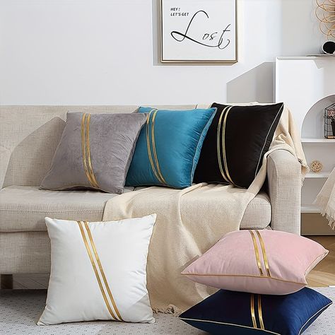 Faster shipping. Better service Sewing Pillows Ideas, Luxury Pillows Decorative, Cushion Cover Designs, Luxury Pillows, Sofa Pillow Covers, Luxury Cushions, Pillows Decorative, Gold Pillows, Velvet Cushions