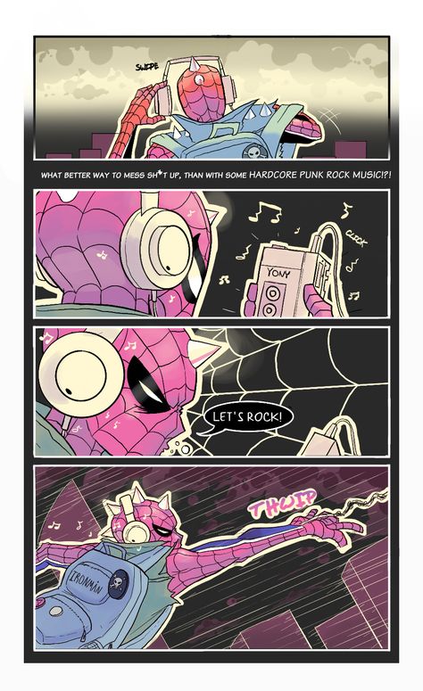 The Anarchic Spider-Punk :: Issue 1: (pg 3-4) The New York Menace | Tapas Spider Punk Inspired Outfit, Spider Punk Outfit, Spider Punk Comic, Spider Sona, Hobie Brown, Spider Punk, Deadpool And Spiderman, Community Series, Spiderman Artwork