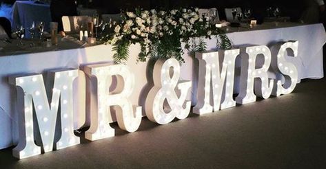 Light Up mr & mrs Letters / numbers for Hire at https://www.lightuplettersbali.com/ Mr And Ms Wedding Signs, Mr And Mrs Led Sign, Mr Mrs Letters Wedding Ideas, Mr & Mrs Light Up Letters, Marquee Letters Wedding Head Table, Mr And Mrs Letters Wedding, Mr And Mrs Light Up Letters, Mr And Mrs Marquee Letters, Mr And Mrs Signs For Wedding