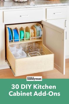 Diy Kitchen Makeover Ideas, Diy Kitchen Accessories, Diy Kitchen Cabinet, Kitchen Cabinet Accessories, Cheap Kitchen Cabinets, Kitchen Storage Space, Kitchen Diy Makeover, Kitchen Cabinet Drawers, Cabinet Accessories