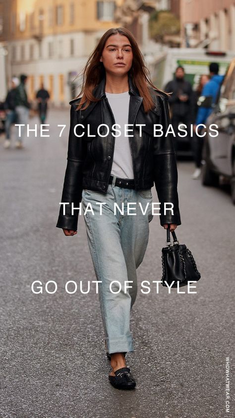 Basic Outfit Necessities, Core Closet Essentials, Timeless Closet Staples, Staple Closet Pieces, Essential Clothes For Women Closet, Closet Must Haves For Women, Closet Basics For Women, Closet Essentials For Women, Minimalist Edgy Style