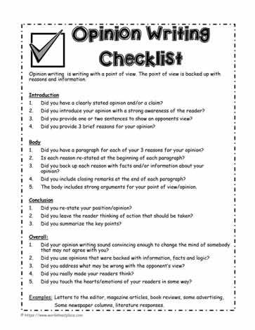 Opinion Writing 5th Grade, Opinion Writing 3rd Grade, Opinion Writing Checklist, Opinion Writing Rubric, Editing Worksheets, Tutoring Activities, Teaching Opinion Writing, Opinion Paragraph, 1000 Word Essay