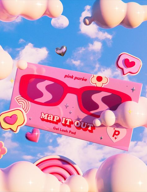 3d product design in a dreamy environment with sky and clouds for Pink Puree Cloud Website Design, Newjeans Ipad Wallpaper, Dreamy Clouds Aesthetic, Dreamy Graphic Design, Dreamy Branding, Dreamy Environment, Ipad Wallpaper Pink, Sky Graphic Design, Canva Fonts Aesthetic