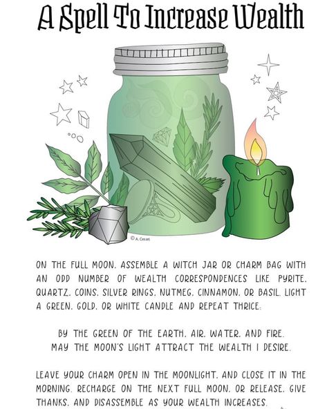 Spell to increase wealth ✨ 🌒🌕🌘 On the full moon, assemble a witch jar or charm bag with an odd number of wealth correspondences like… Full Moon Spells, Witches Jar, Moon Spells, Jar Spells, Wiccan Magic, Full Moon Ritual, Magick Spells, Eclectic Witch, Wiccan Spell Book