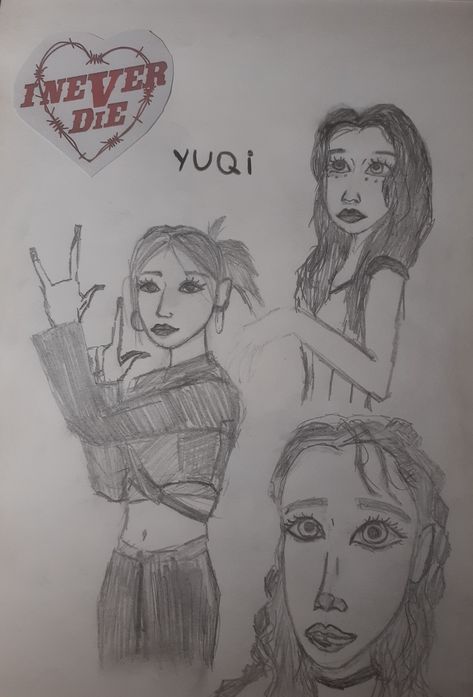 in love-hate relationship with this page😍 #gidle#yuqi#kpop#sketch#drawing#tomboy#ineverdie Yuqi Drawing, Gidle Drawing, Drawing Tomboy, Kpop Sketch, Gidle Yuqi, Sketch Drawing, G I Dle, Drawing Sketches, Pencil Drawings