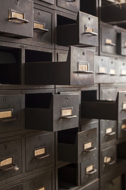 Filing Cabinet Aesthetic, File Cabinet Aesthetic, 100 Cupboards, Horror Academia, Cabinet Aesthetic, Photography Prompts, A Rainy Day, File Cabinet, Dream Job