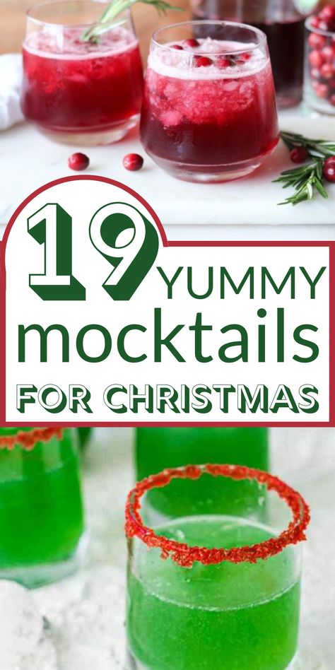 Everyone can enjoy these festive and delicious mocktails this Christmas season! We have a round up of 19 colorful and fun mocktails that are perfect for kids, pregnant women, and those who don't drink. Check out these fun mocktails for your next family dinner, brunch, or for a fun Christmas day tradition for the family. Get everyone involved in the fun with these non-alcoholic Christmas drinks. Recipes For Pregnant Women, Fun Christmas Drinks, Christmas Mocktail Recipes, Christmas Drinks Nonalcoholic, Holiday Mocktail, Christmas Mocktails, Christmas Drinks Recipes, Christmas Drinks Alcohol, Christmas Punch Recipes